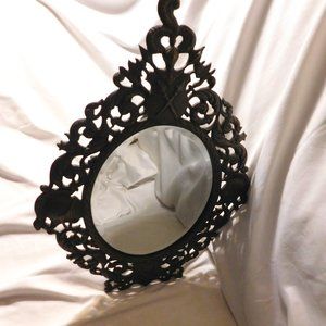 VINTAGE MEDIEVAL THEME BRASS MIRROR SWORDS AND SHIELDS DESIGN